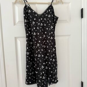 Black Floral Slip Dress